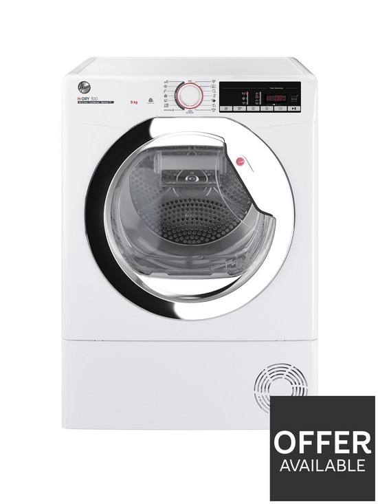 front image of hoover-h-dry-300-hle-c9tce-80-9kg-condenser-tumble-dryernbspwith-wi-fi-connectivity-white