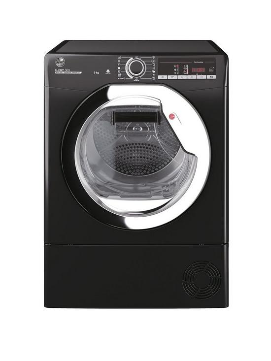 front image of hoover-h-dry-300-hle-c9tceb-80-9kg-condenser-tumble-dryernbspwith-wi-fi-connectivity-black