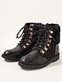  image of monsoon-girls-quilted-fur-trim-lace-up-boots-black