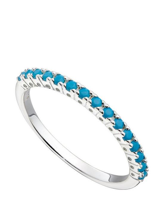 front image of the-love-silver-collection-sterling-silver-amp-turquoise-nano-crystal-stacking-ring