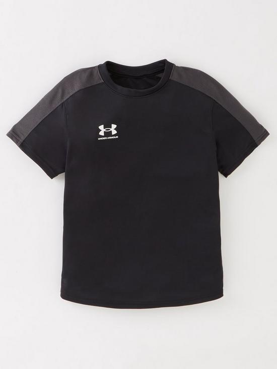 front image of under-armour-challenger-training-t-shirt-black