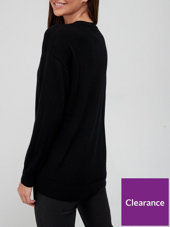 stillFront image of armani-exchange-merino-wool-logo-front-jumper-black