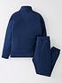  image of under-armour-childrens-knit-tracksuit-navy-white