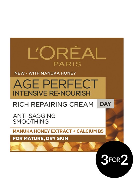 stillFront image of loreal-paris-age-perfect-intensive-renourish-manuka-honey-day-cream-for-mature-amp-dry-skin-50ml