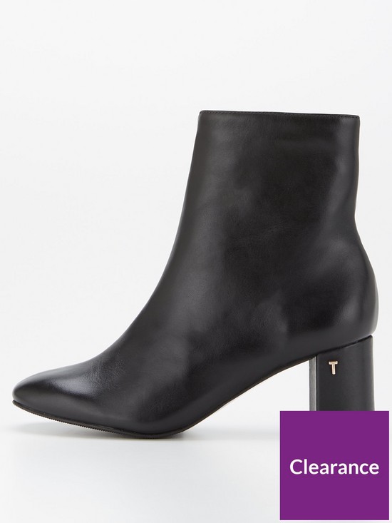 front image of ted-baker-neyomi-leather-block-heel-ankle-boot-black