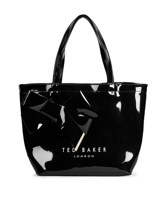 front image of ted-baker-nikicon-knot-bow-small-icon-bag-black