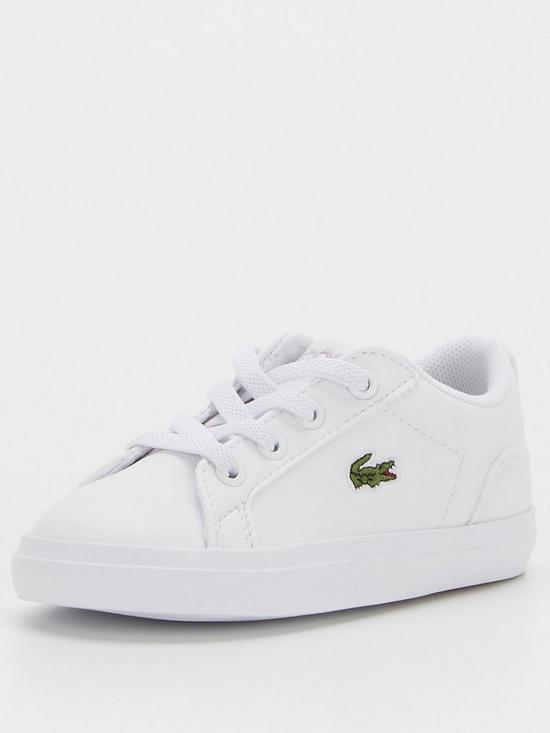 front image of lacoste-lerond-infant-blnbsp2-trainers-white