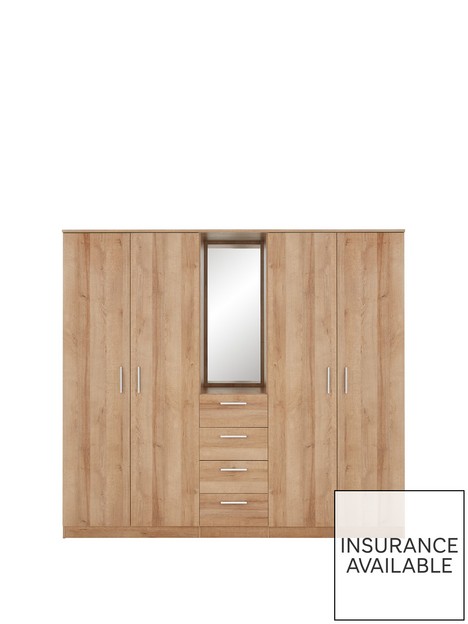 everyday-panama-4-door-4-drawer-combi-fitment-wardrobe-with-mirror