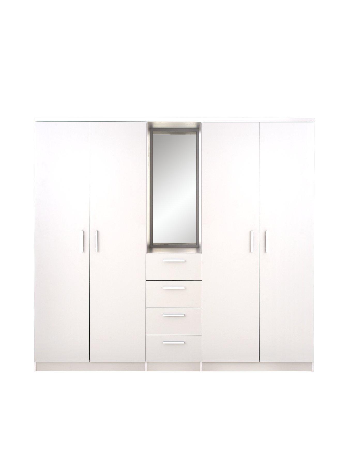 Very Home Panama 4 Door, 4 Drawer Combi Fitment Wardrobe with Mirror - FSC® Certified