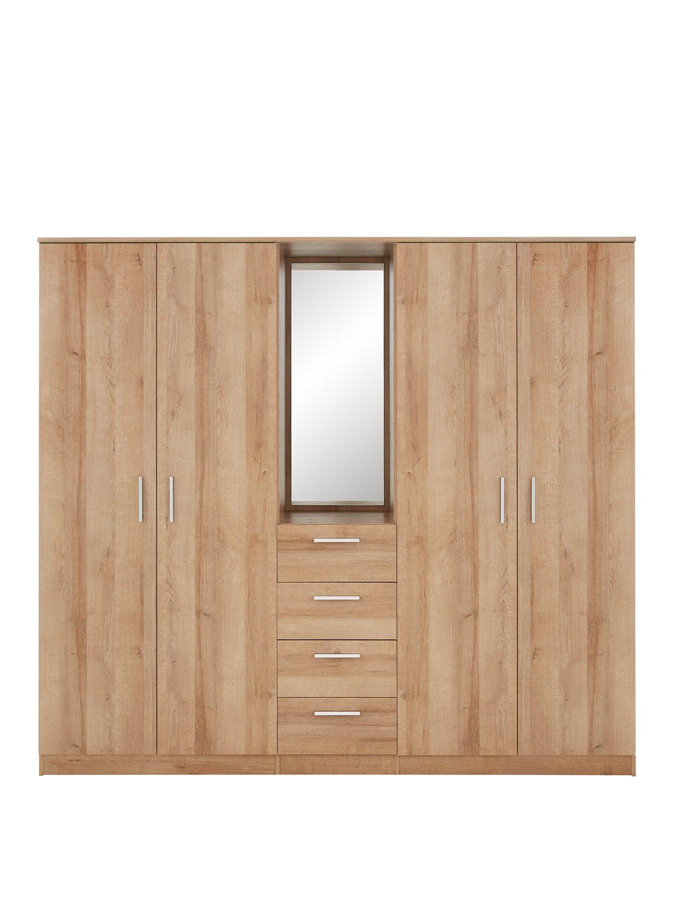 Image 2 of 7 of Very Home Panama 4 Door, 4 Drawer Combi Fitment Wardrobe with Mirror&nbsp;- FSC&reg; Certified
