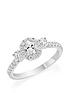  image of beaverbrooks-platinum-diamond-oval-cut-halo-three-stone-engagement-ring