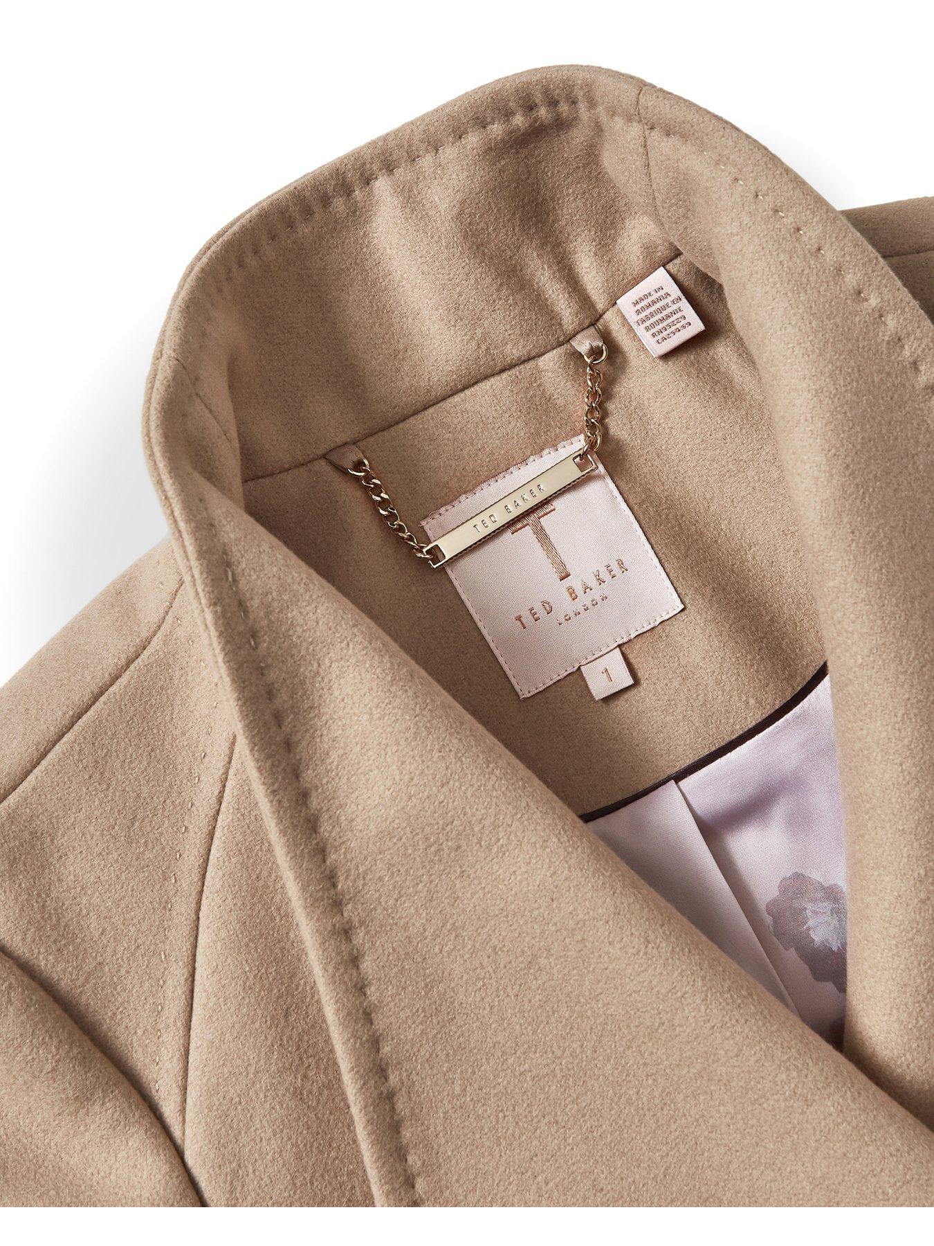  image of ted-baker-rose-midi-wool-wrap-coat-with-shoulder-panels-camel