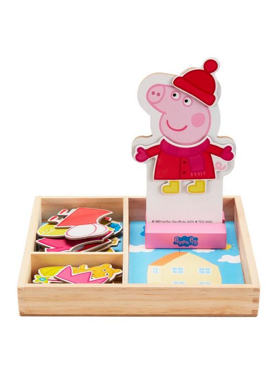 front image of peppa-pig-magnetic-wooden-dress-up-set