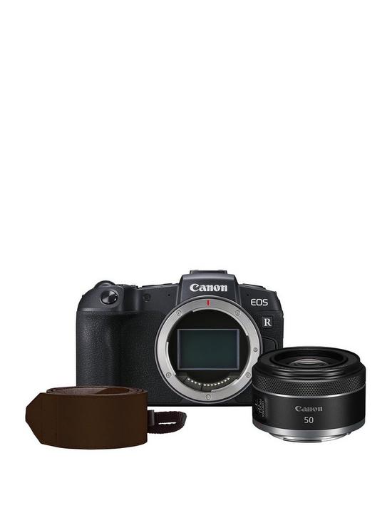 front image of canon-eos-rp-full-frame-csc-camera-kit-including-rf-50mm-f18-stm-lens-amp-neck-strap