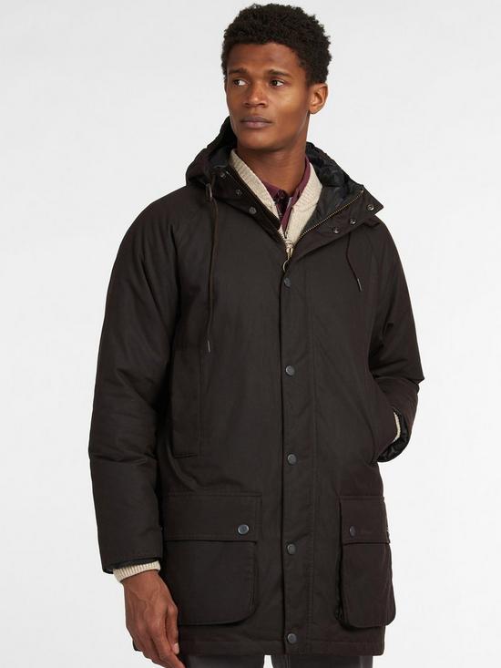 front image of barbour-hooded-beaufort-wax