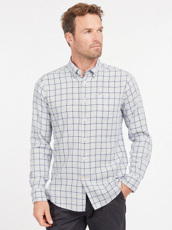front image of barbour-sherwood-eco-tailored-shirt-white