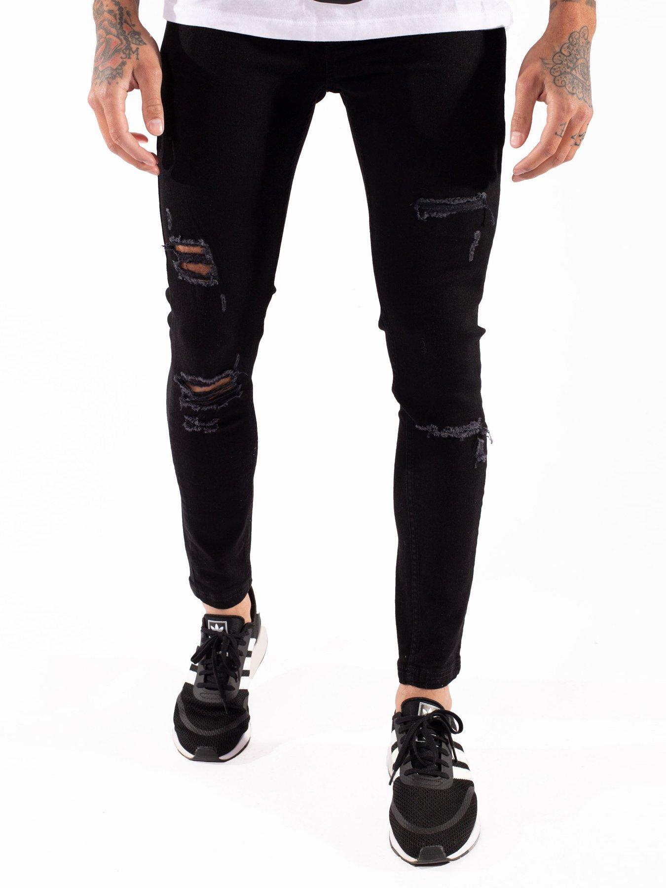 black distressed skinny jeans men