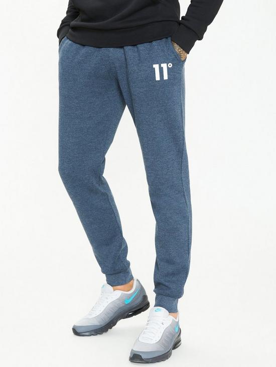 front image of 11-degrees-regular-fit-joggers-blue-marl