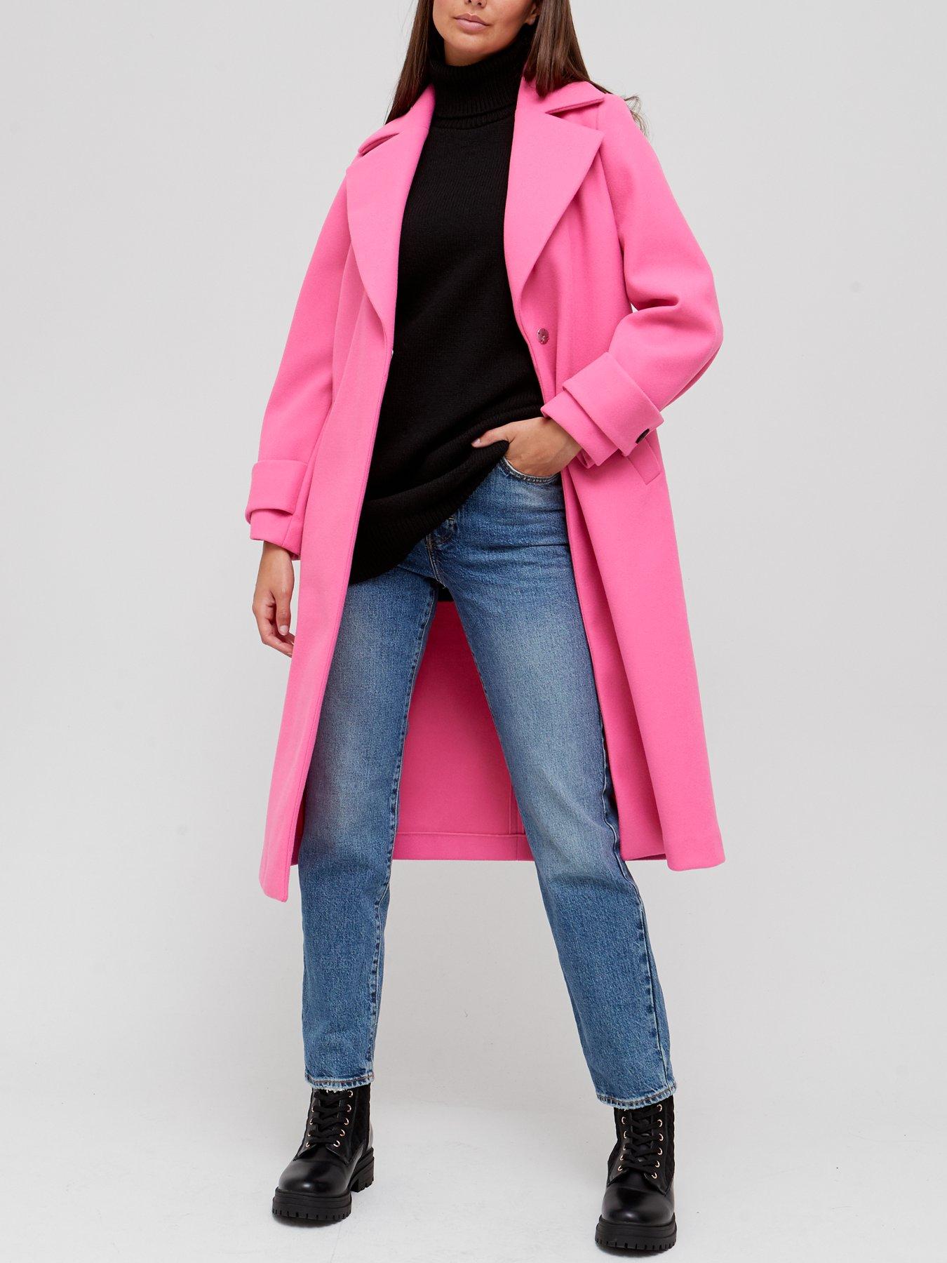 plus size coat pink