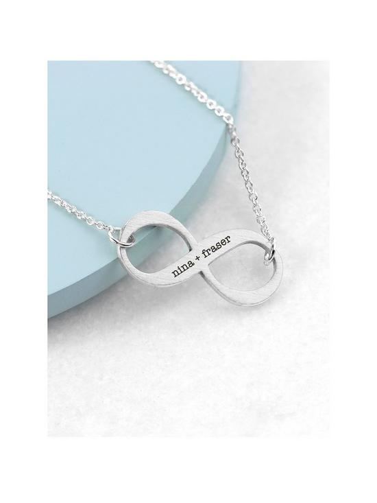 front image of treat-republic-personalised-infinity-twist-necklace-silver-serif
