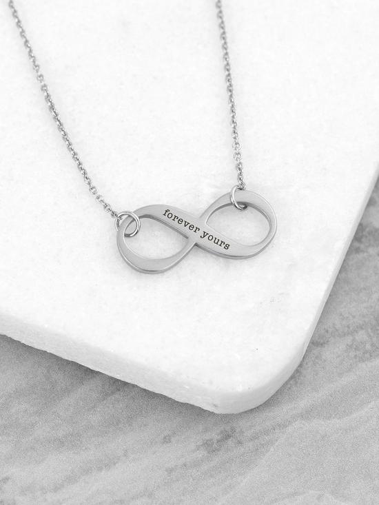 stillFront image of treat-republic-personalised-infinity-twist-necklace-silver-serif