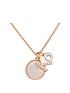  image of treat-republic-initial-necklace-with-mother-of-pearl-and-crystal-rose-gold