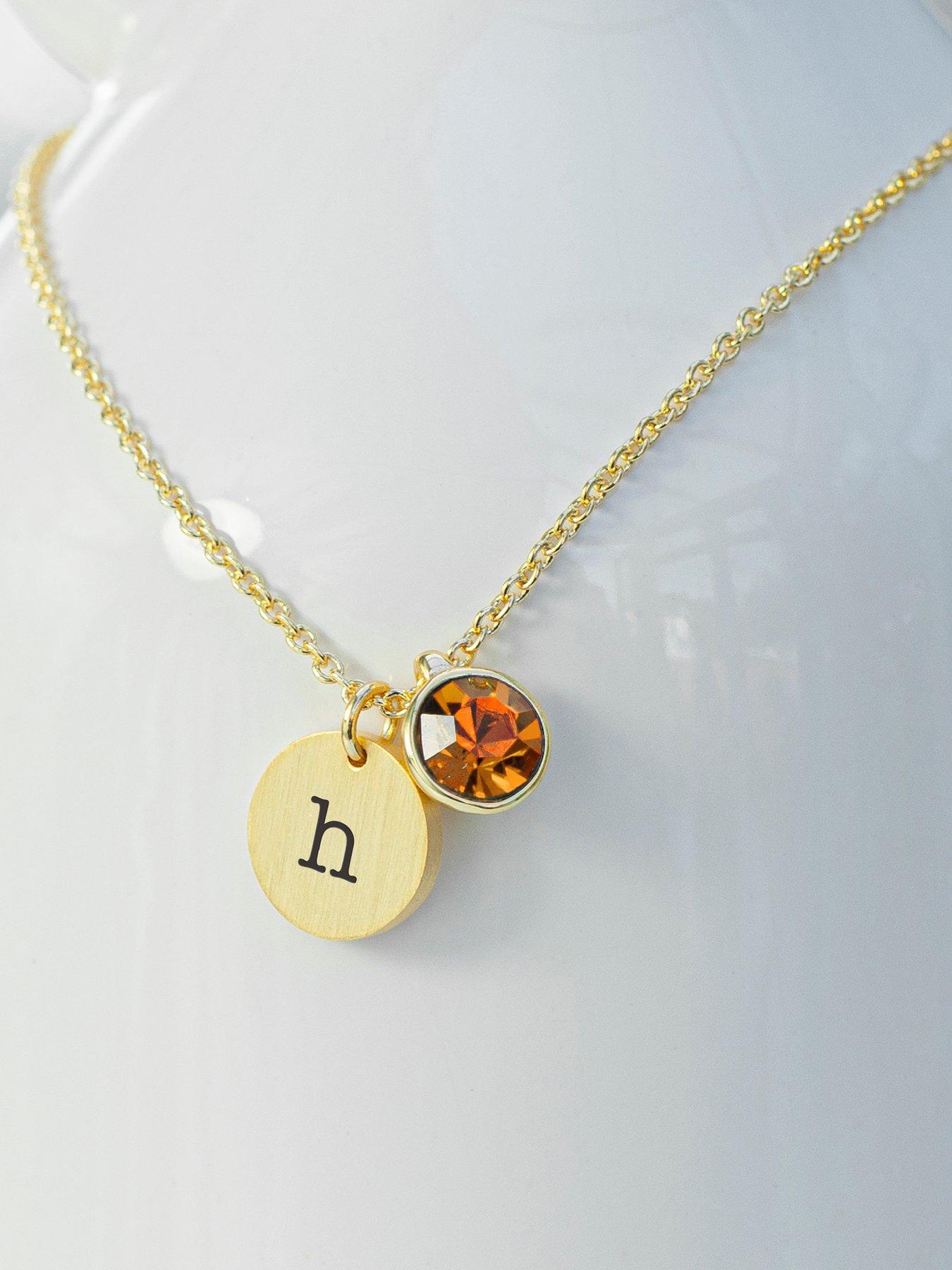 Image 3 of 7 of Treat Republic Personalised Birthstone Crystal and Disc - Gold