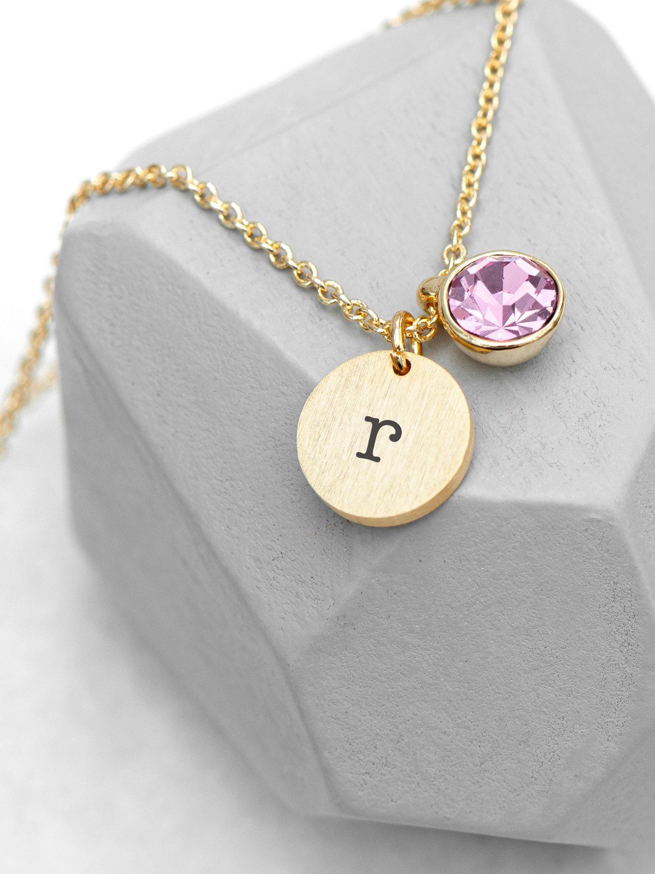 Image 4 of 7 of Treat Republic Personalised Birthstone Crystal and Disc - Gold