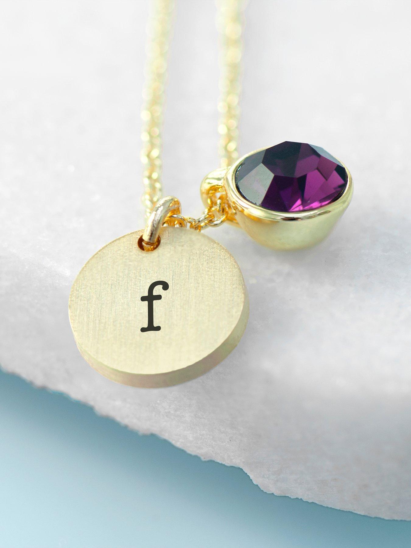 Image 5 of 7 of Treat Republic Personalised Birthstone Crystal and Disc - Gold
