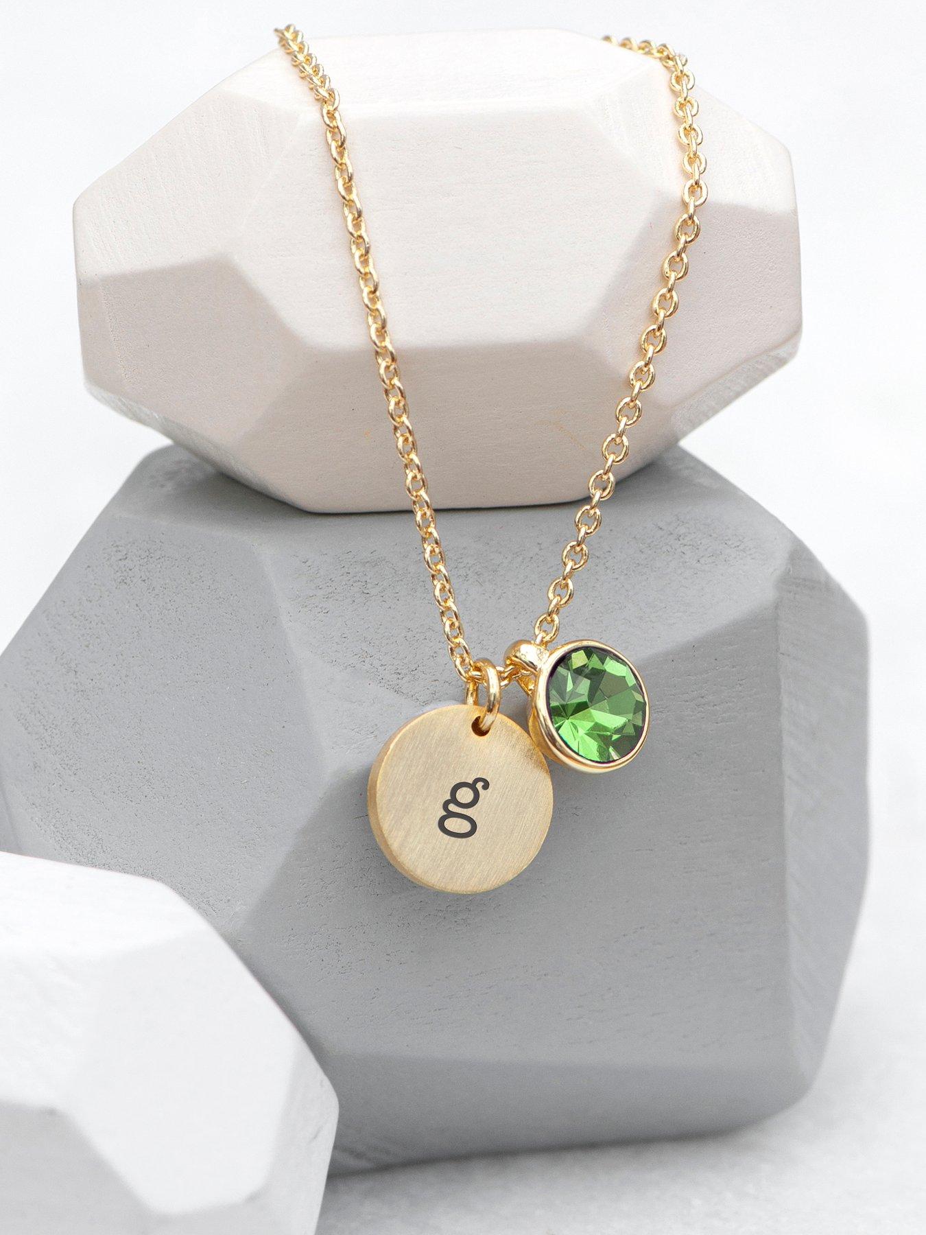 Image 6 of 7 of Treat Republic Personalised Birthstone Crystal and Disc - Gold