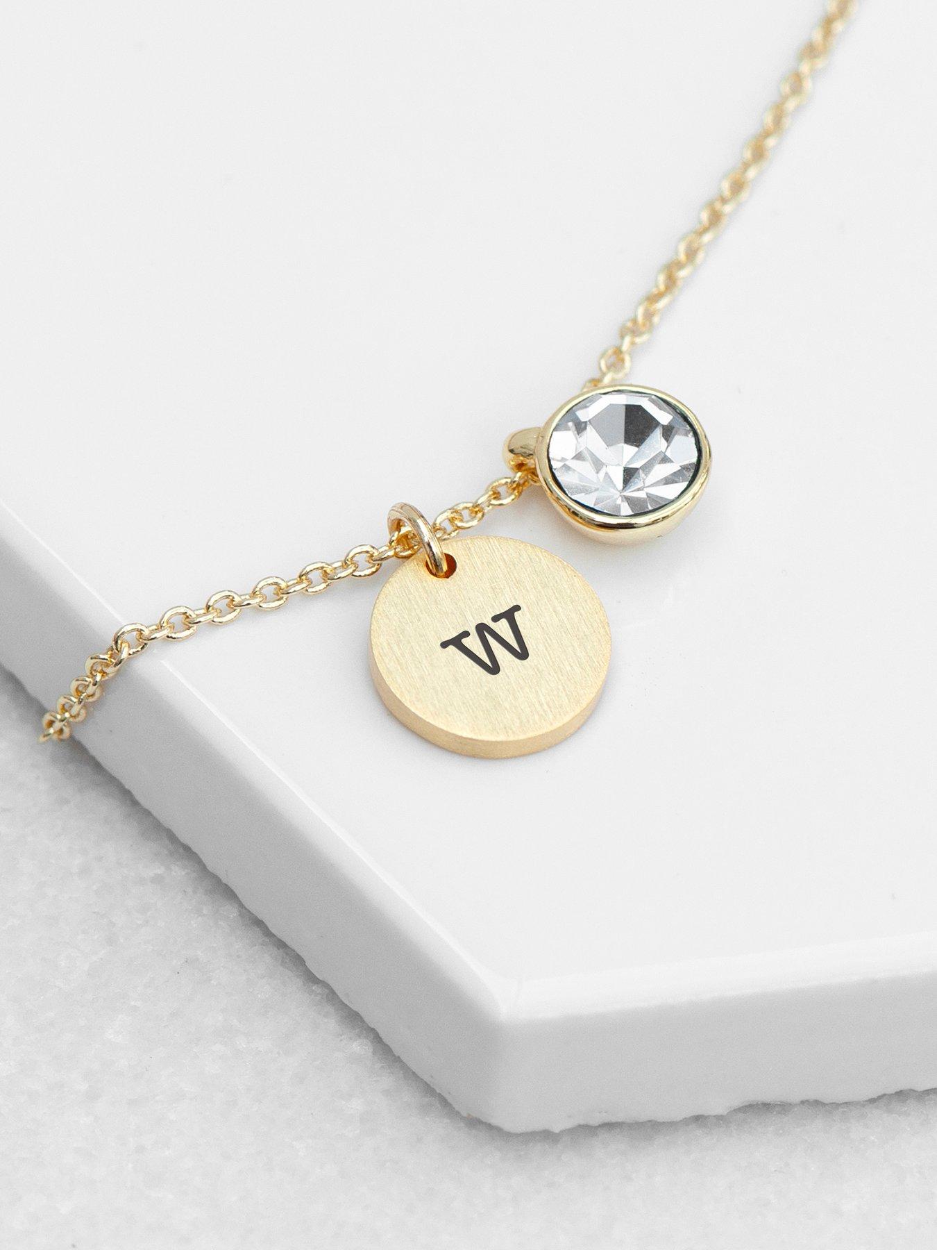 Image 7 of 7 of Treat Republic Personalised Birthstone Crystal and Disc - Gold