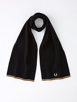 fred-perry-twin-tipped-merino-wool-scarf-black