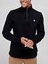  image of ted-baker-embroidered-logo-three-quarter-zip-sweat-black