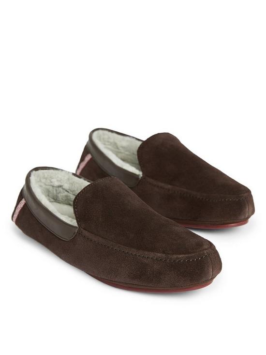 front image of ted-baker-valant-moccasin-slippers-brown