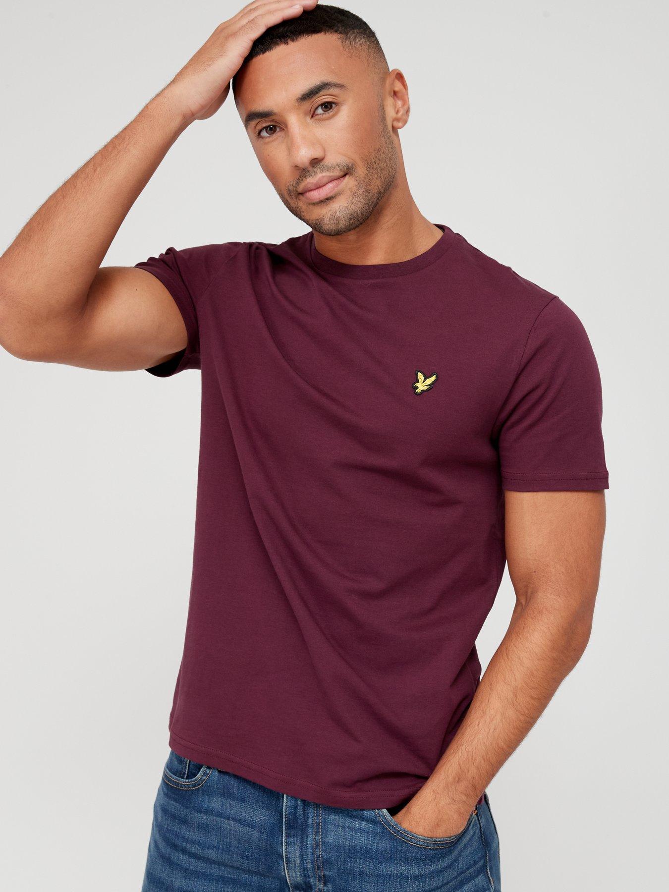 Image 1 of 4 of Lyle & Scott Regular Fit Plain T-Shirt - Dark Red