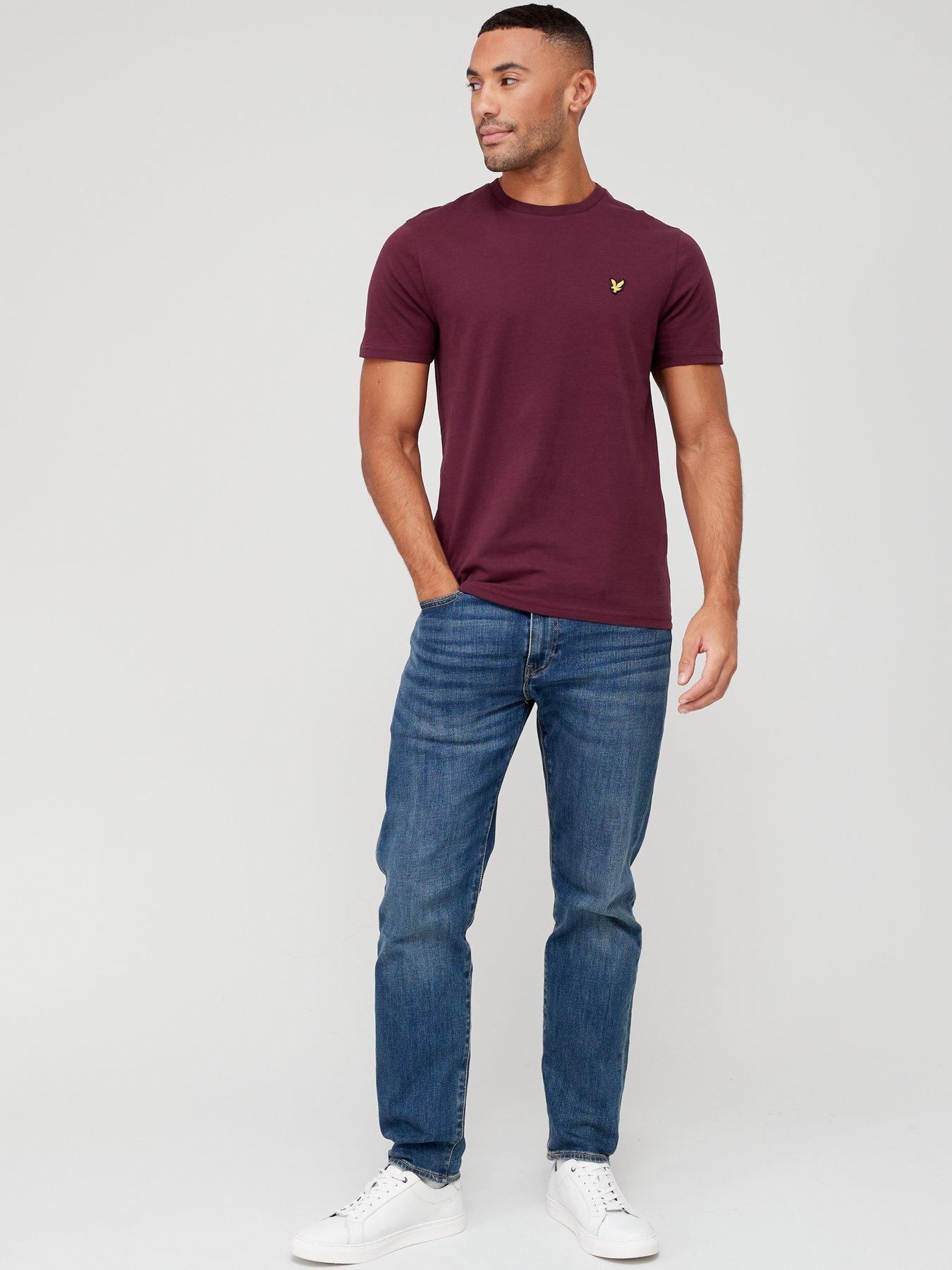 Image 3 of 4 of Lyle & Scott Regular Fit Plain T-Shirt - Dark Red