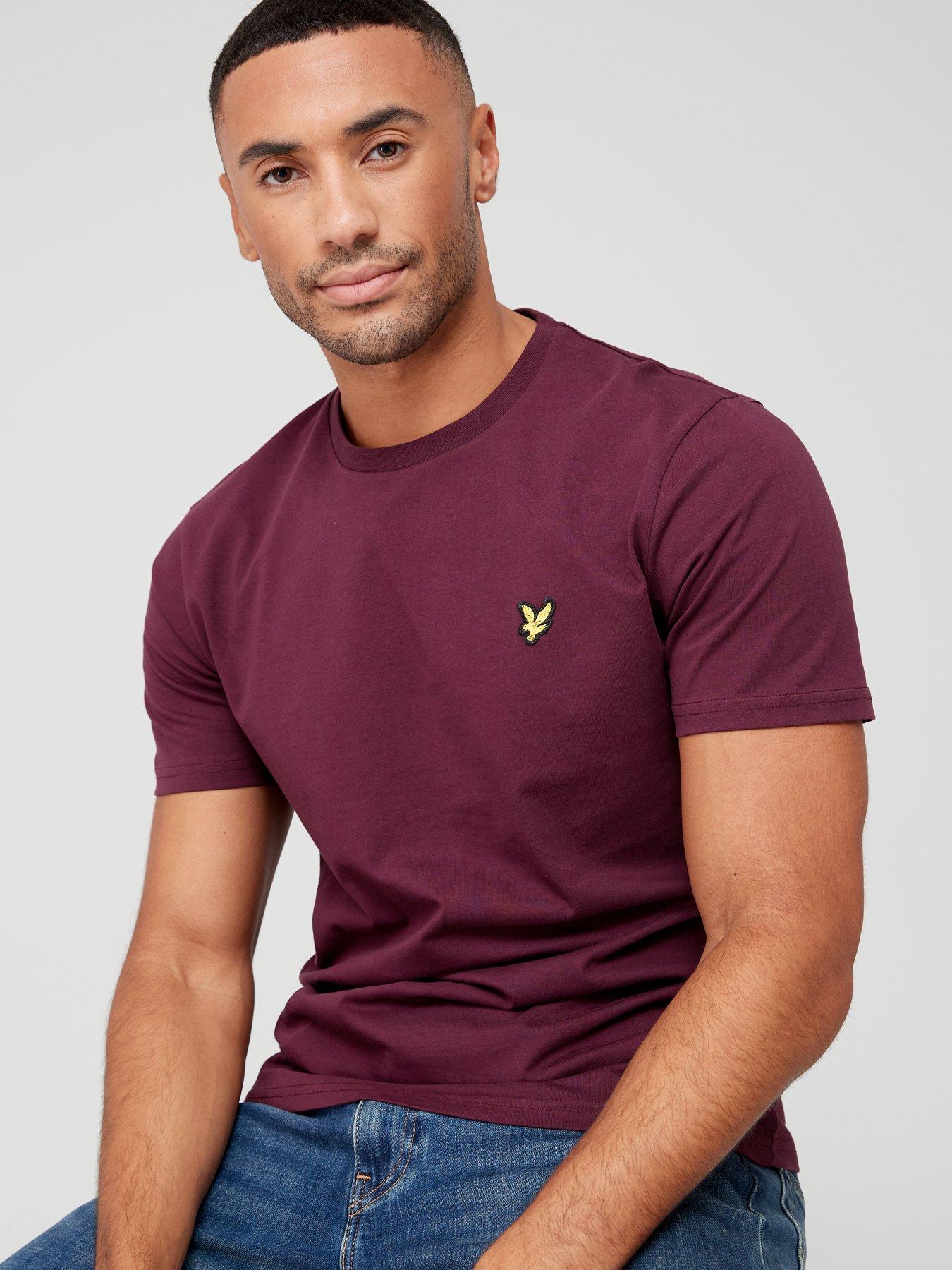 Image 4 of 4 of Lyle & Scott Regular Fit Plain T-Shirt - Dark Red