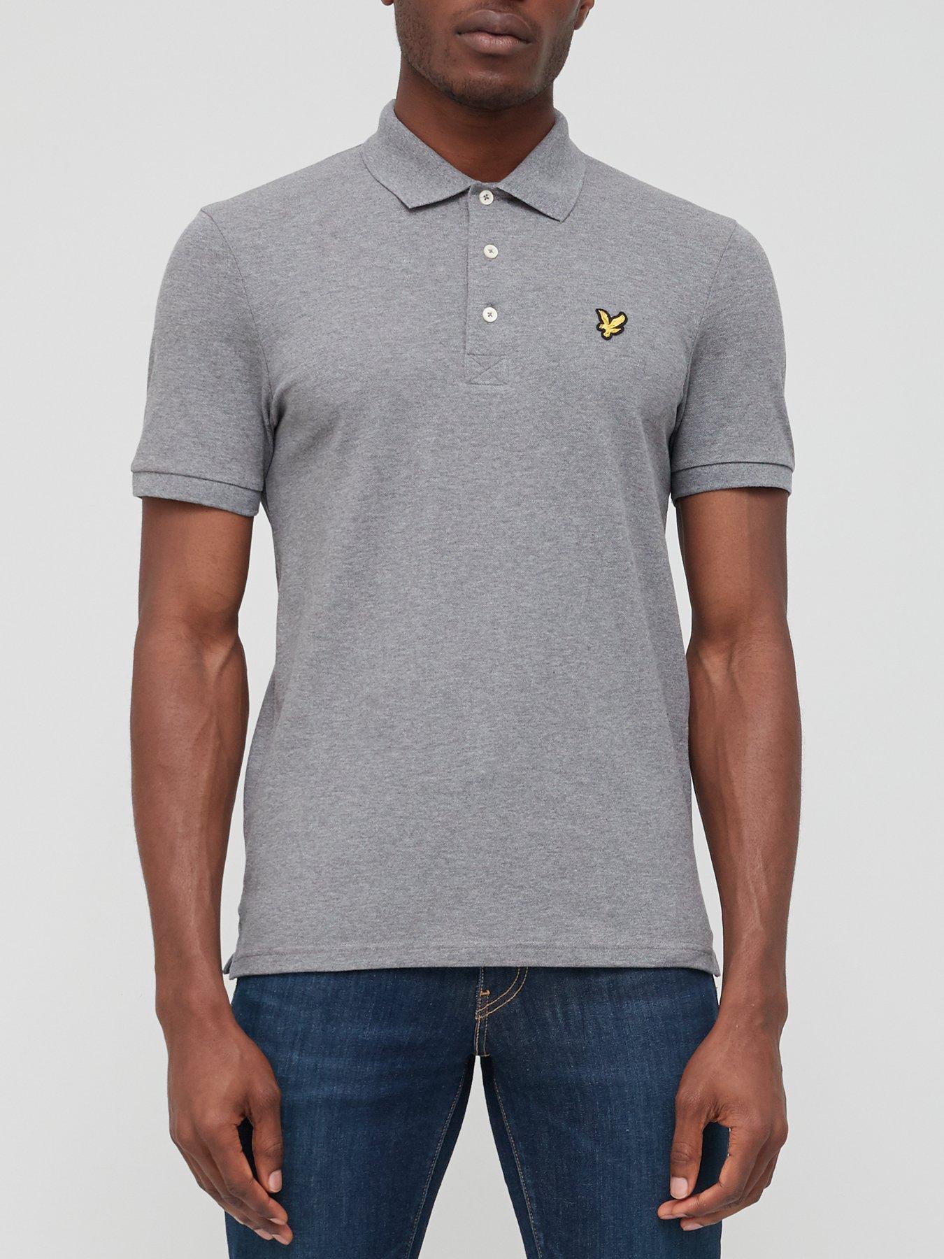 lyle-scott-plain-polo-shirt-grey-marl