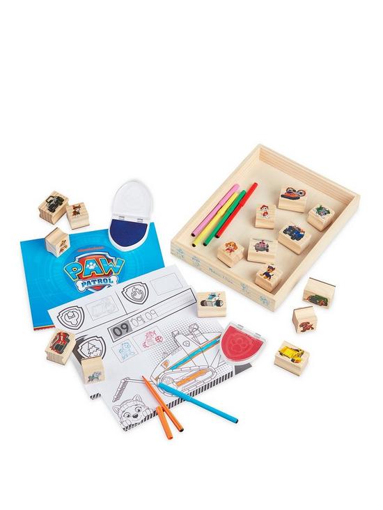 front image of paw-patrol-wooden-activity-stamp-set