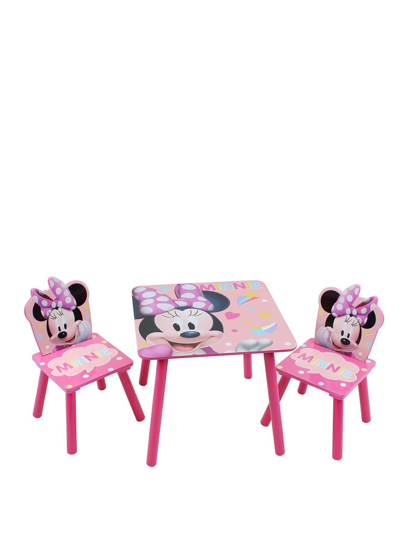  image of minnie-mouse-wooden-table-and-2-chair-set