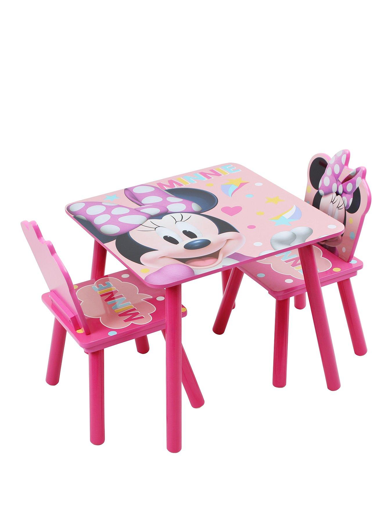  image of minnie-mouse-wooden-table-and-2-chair-set