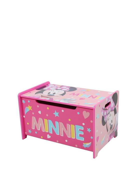 front image of minnie-mouse-deluxe-wooden-storage-boxbench