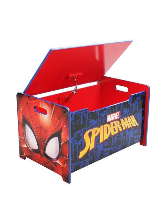 stillFront image of spiderman-deluxe-wooden-storage-toy-boxstorage-bench