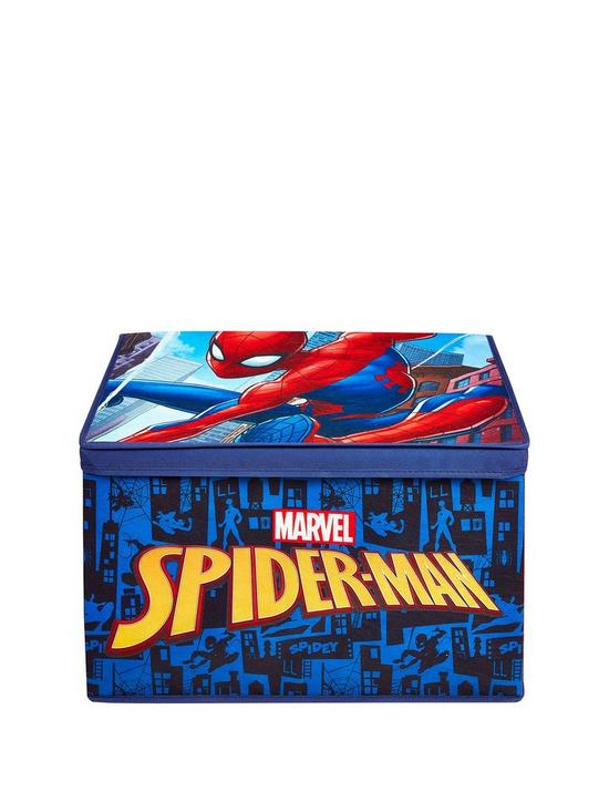 front image of spiderman-jumbo-fabric-storage-toy-box