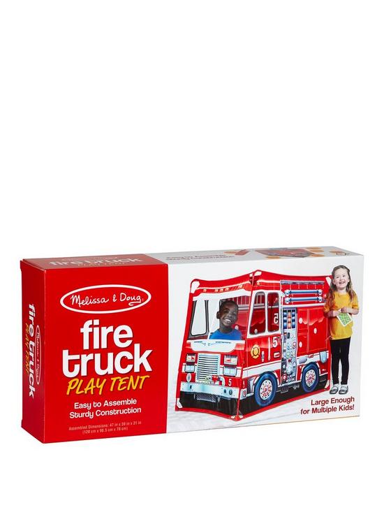 front image of melissa-doug-fire-truck-play-tent