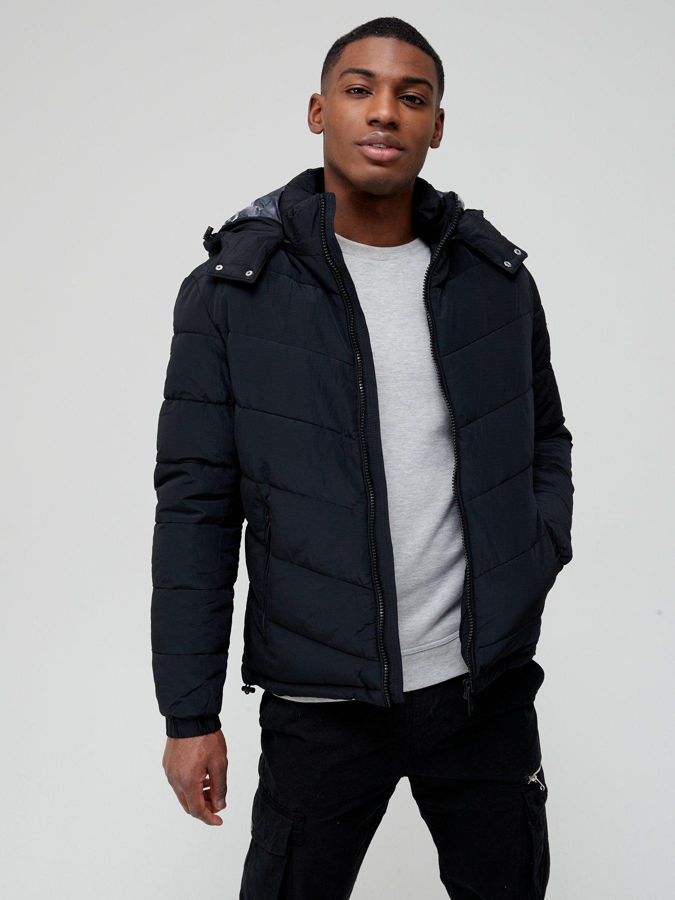 guess black padded jacket