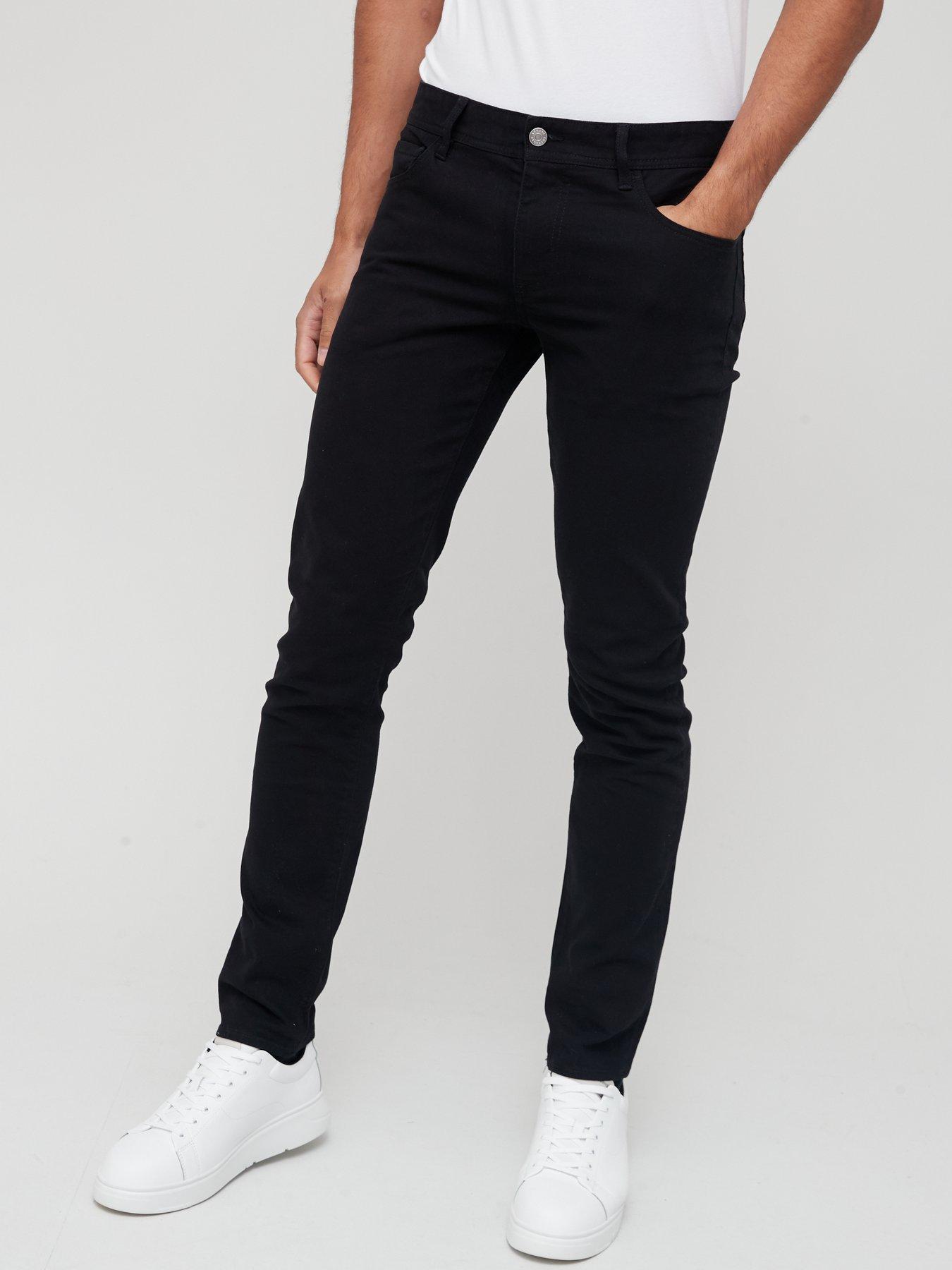 Mens black on sale armani skinny jeans