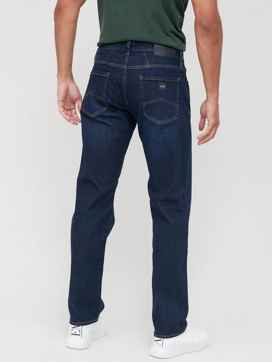 stillFront image of armani-exchange-j16-straight-fit-dark-wash-jeans-dark-washnbsp
