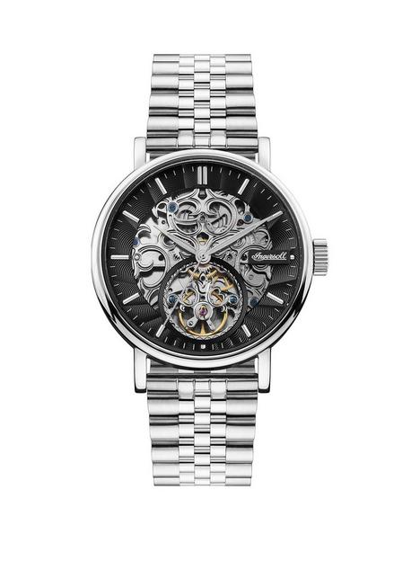 ingersoll-charles-black-and-silver-detail-skeleton-automatic-dial-stainless-steel-bracelet-mens-watch