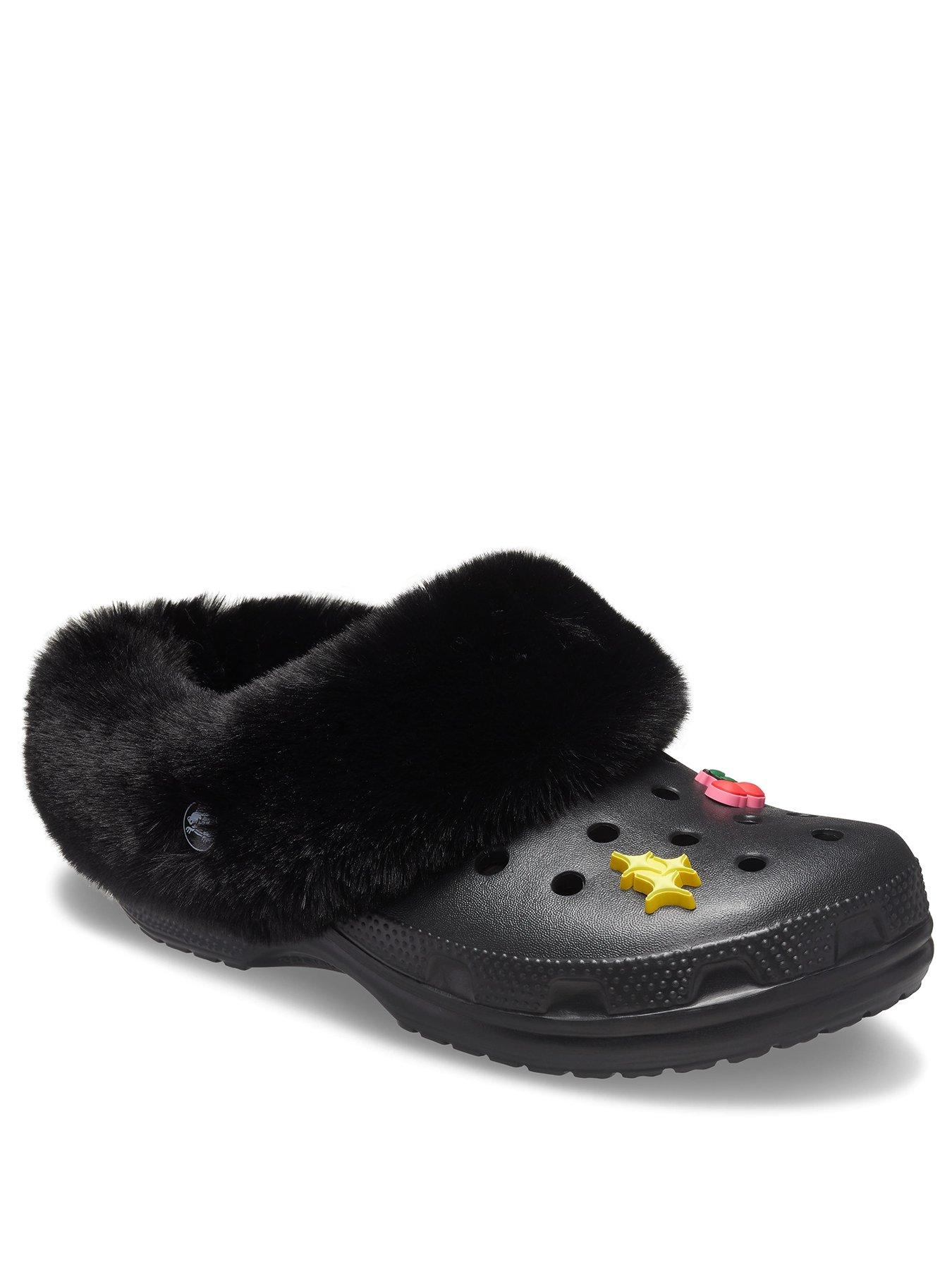 black crocs fur